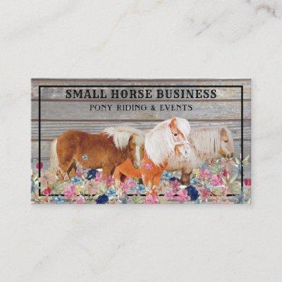 Rustic Wood Ride Club Pony Floral Small Horse
