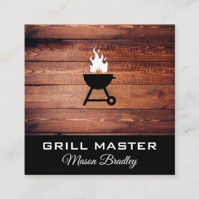 Rustic Wood Utensils bbq grill master Square