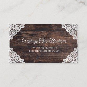 Rustic Wood Vintage Lace Country Boutique