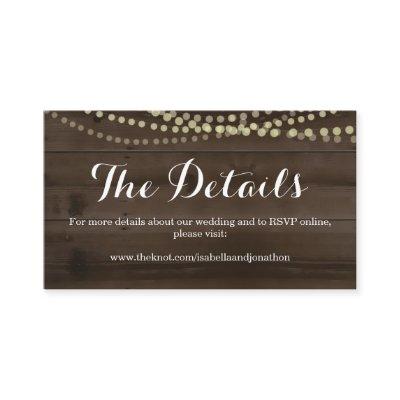 Rustic Wood Wedding Website Enclosure Card