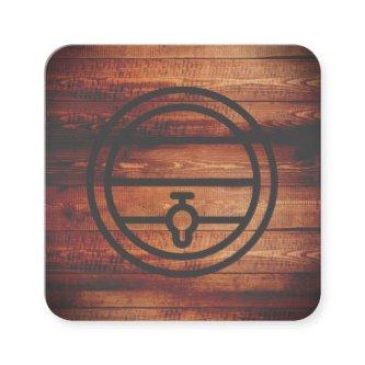 Rustic Wood Wine Beer Barrel Square