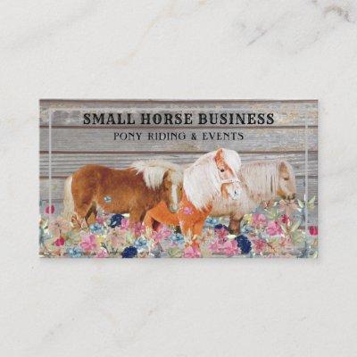 Rustic Wooden Ride Pony Floral Small Horse