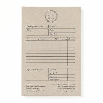 rustic wreath brown paper post-it notes