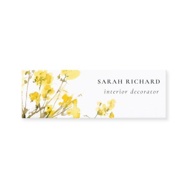 Rustic Yellow Watercolor Wildflower Boho Floral Mini