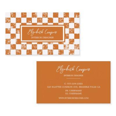 Rusty Orange Chequered