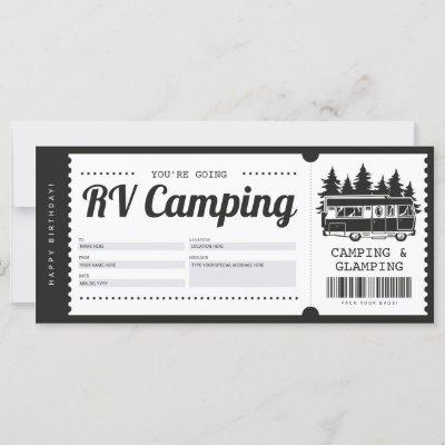 RV Camping Gift Voucher, Summer Camp Certificate