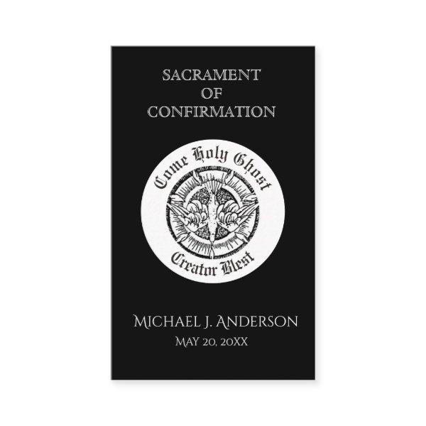 Sacrament Confirmation B&W Dove Elegant Holy Card