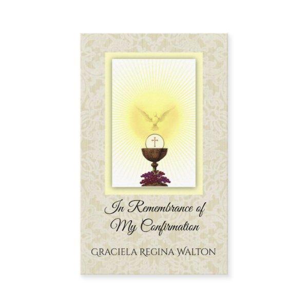 Sacrament Confirmation Lace Chalice Host Dove