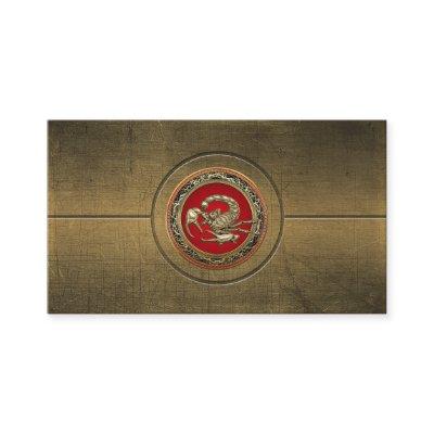Sacred Golden Scorpion on Red