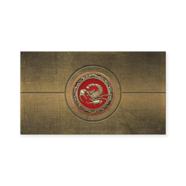 Sacred Golden Scorpion on Red