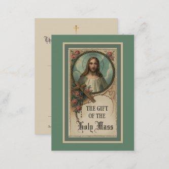 Sacred Heart Jesus Mass Offering Prayer Holy Cards