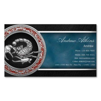 Sacred Silver Scorpion on Black  Magnet