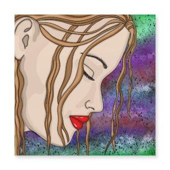 Sad Lady in Deep Thought Digital Art