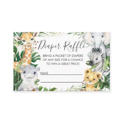 Safari Animals Greenery Baby Shower Diaper Raffle