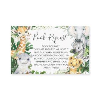 Safari Greenery Baby Shower Book Request Card