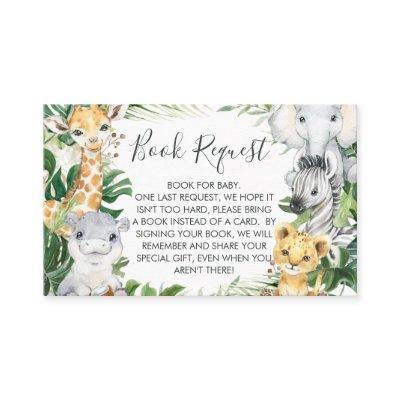 Safari Greenery Baby Shower Book Request Card