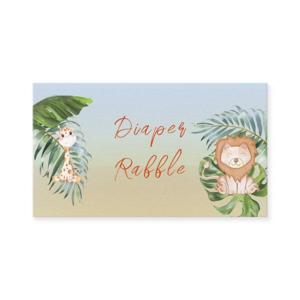 Safari Jungle Tropical Diaper Raffle Shower Game