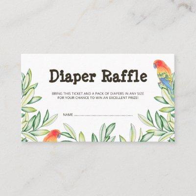Safari Watercolor Baby Shower Diaper Raffle Ticket