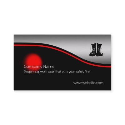 Safety Work Boots, red spot, metallic effect