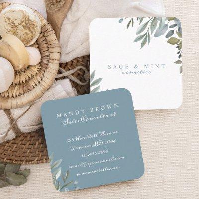 Sage And Leaf Watercolor Greenery Square