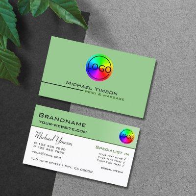 Sage Green and White Simple with Logo Professional