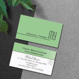 Sage Green and White with Monogram Professional