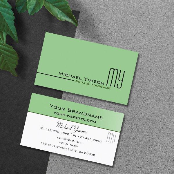 Sage Green and White with Monogram Professional