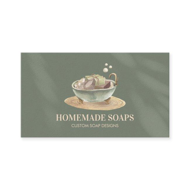 Sage Green Bath Tub Bubbles Soy Wax Soap