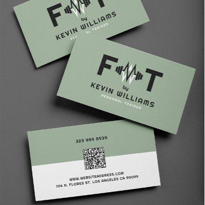 Sage Green, Black and White Fitness Trainer
