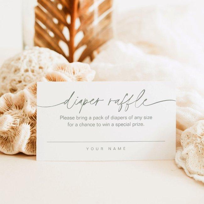 SAGE Green Diaper Raffle Ticket Card