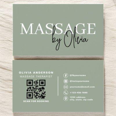 Sage Green Massage Therapist QR Code