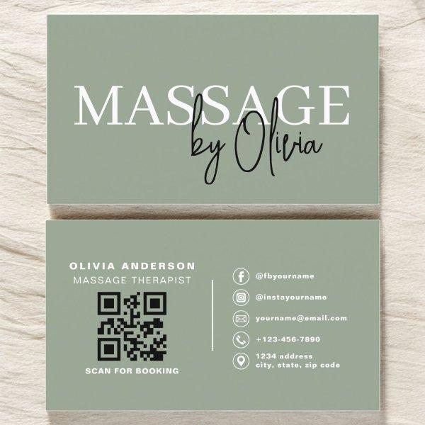 Sage Green Massage Therapist QR Code