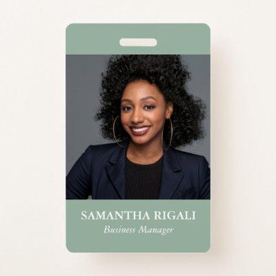 Sage Green Photo Customizable Badge