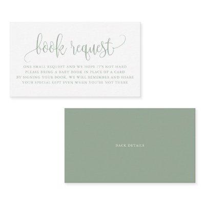 Sage Green Pretty Script Baby Shower Book Request