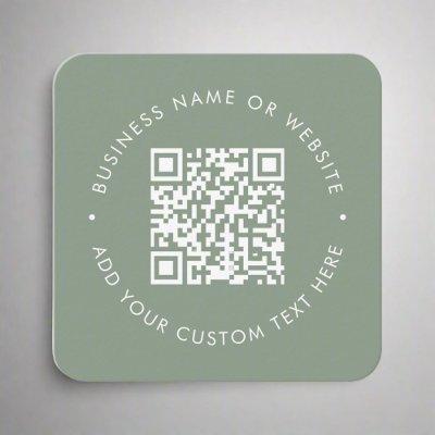 Sage Green QR Code l Professional Clean Elegant  Square