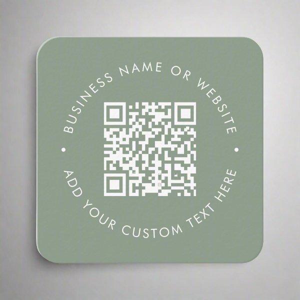Sage Green QR Code l Professional Clean Elegant  Square