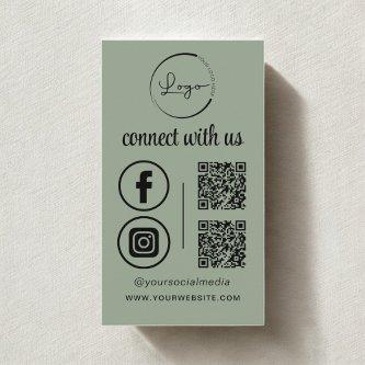 Sage Green QR Connect With Us Business Logo