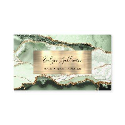 Sage Green Shades and Gold Agate