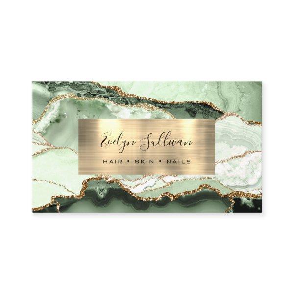Sage Green Shades and Gold Agate