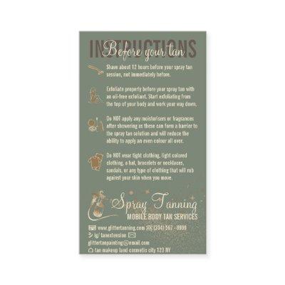 Sage Instructions Spray Tan Before AfterCare Guide