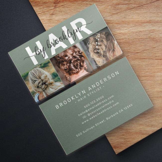 Sage Modern Photo Typography Hair Stylist