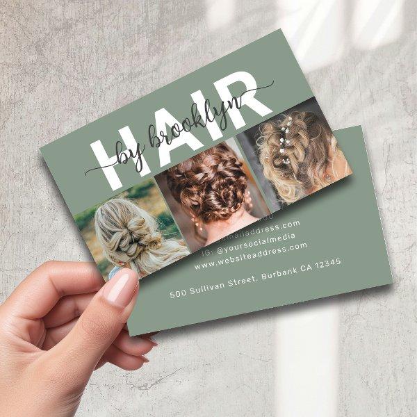 Sage Modern Photo Typography Hair Stylist