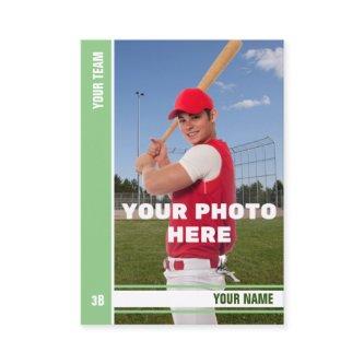 Sage Stripe Baseball Trading Card - Custom Stats