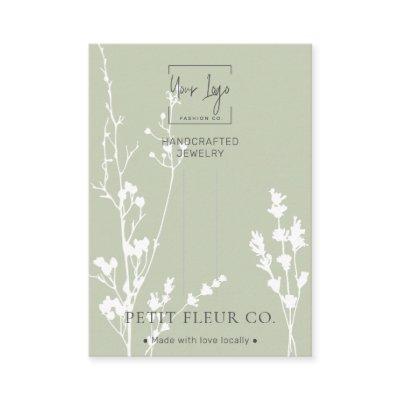 Sage Wildflowers Jewelry Hair Clip Display Card