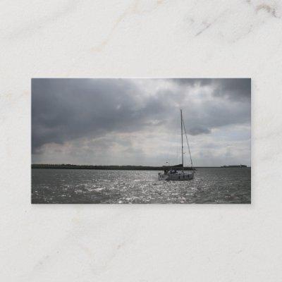 Sailing Boat Storm Sky Small Photo Card