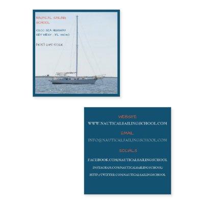 Sailing School Instructor/White Sailboat Sailing Square