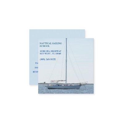 Sailing School/ Sailing Instructor/White Sailboat Square