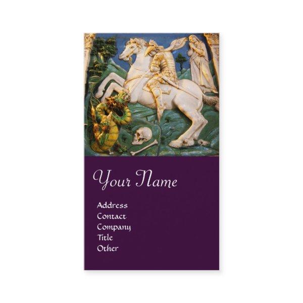 Saint George,Dragon and Princess Monogram purple