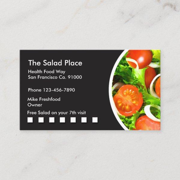 Salad Restaurant Businesscards Loyalty Card