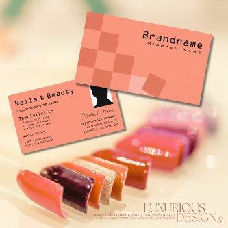 Salmon and Coral Checkered Modern with Photo Chic